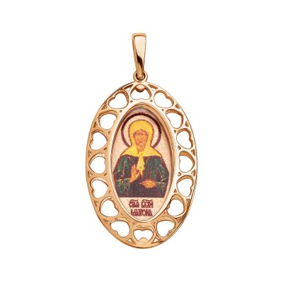 Лот: 23890957. Фото: 1. Золотая подвеска Икона Матрона... Другое (ювелирные изделия, бижутерия, часы)