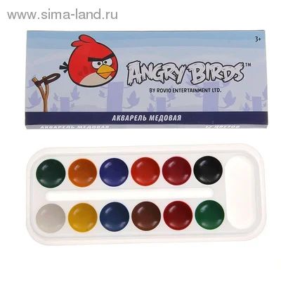 Лот: 4409455. Фото: 1. Акварель медовая "Angry Birds... Другое (учёба (школа, вуз))