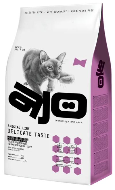 Лот: 24827159. Фото: 1. Ajo Cat Delicate Taste сух. д... Корма
