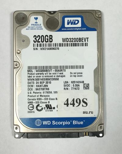 Лот: 18297219. Фото: 1. Жесткий диск SATA-II 2,5 Western... Жёсткие диски (HDD)