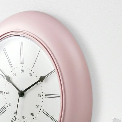 Лот: 12616297. Фото: 1. Настенные часы, розовый, 30 см. Часы настенные, настольные
