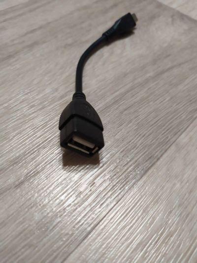 Лот: 15690402. Фото: 1. Кабель OTG micro USB - USB черный... Дата-кабели, переходники