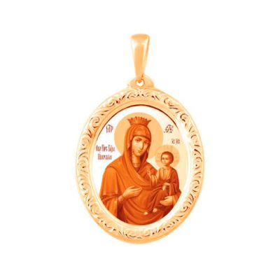 Лот: 23864888. Фото: 1. Золотая подвеска Икона Иверской... Другое (ювелирные изделия, бижутерия, часы)