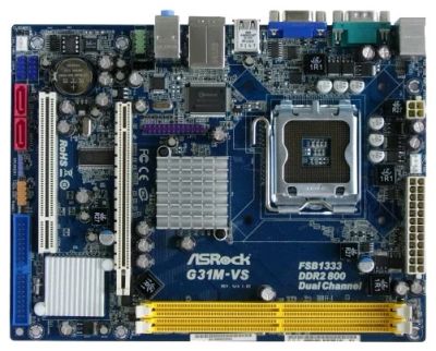 Лот: 6110247. Фото: 1. Материнка ASRock G31M-VS + проц... Материнские платы