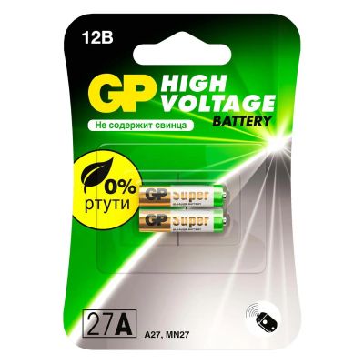 Лот: 24572202. Фото: 1. Батарейки GP 27А, 12V, 2 шт (27AF-2CR2... Батарейки, аккумуляторы, элементы питания