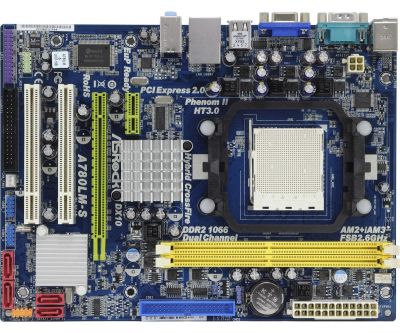 Лот: 10271875. Фото: 1. Материнская плата ASRock A780LM-S. Материнские платы