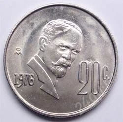 Лот: 92331. Фото: 1. Мексика. 20 сентаво 1976г. Америка