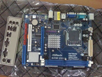 Лот: 1267844. Фото: 1. MB ASRock G41M-VS3. Материнские платы
