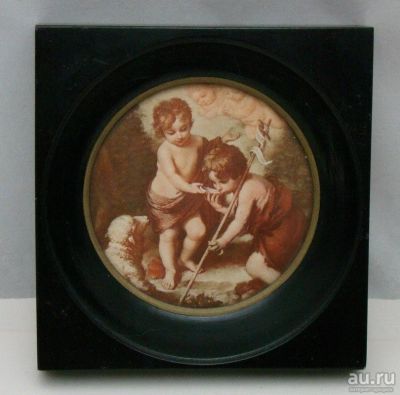Лот: 17817346. Фото: 1. Плакетка винтажная с библейским... Другое (антиквариат)