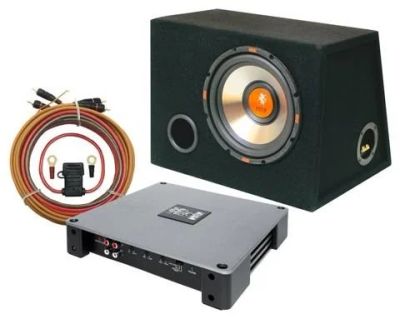 Лот: 6061007. Фото: 1. Са­б­ву­фер + усилитель + провода... Сабвуферы