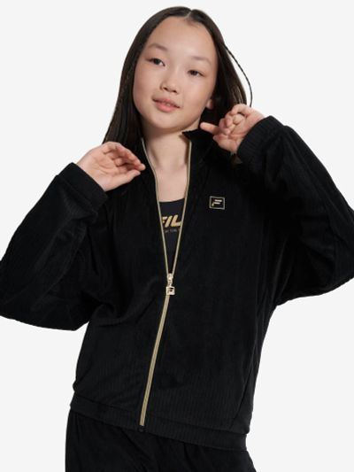 Лот: 25537090. Фото: 1. Толстовка для девочек FILA, Черный. Легкие куртки, толстовки