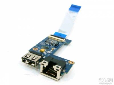 Лот: 9753377. Фото: 1. Плата с разъёмами USB и LAN для... Платы расширения, контроллеры, доп. порты