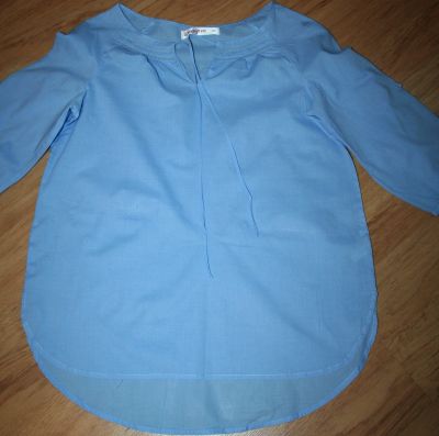 Лот: 13239937. Фото: 1. Блузка, голубой, длинный рукав... Блузы, рубашки