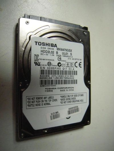 Лот: 6592686. Фото: 1. HDD жесткий диск. Toshiba 640... Жёсткие диски (HDD)