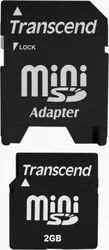 Лот: 4946739. Фото: 1. Карта памяти MiniSD 2Gb Transcend... Карты памяти