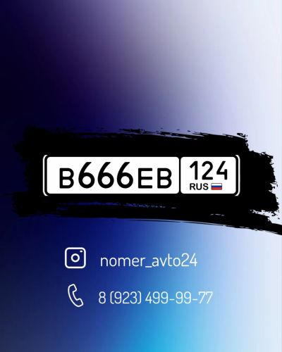 Лот: 19059096. Фото: 1. В 666 ЕВ 124. Госномера