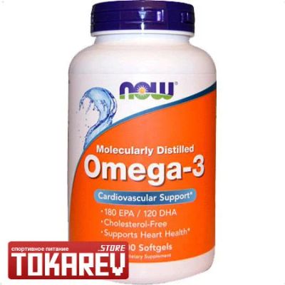 Лот: 7096888. Фото: 1. Омега 3 рыбий жир NOW Omega 3... Спортивное питание, витамины