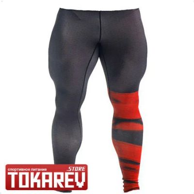 Лот: 10680270. Фото: 1. Леггинсы мужские Orso Red Bandage... Спортивные брюки, штаны