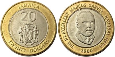 Лот: 17462680. Фото: 1. Ямайка 20 долларов 2000. Америка