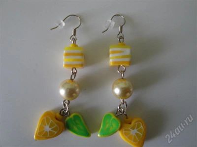 Лот: 510406. Фото: 1. Изделия из полимерной глины серьги... Серьги, каффы