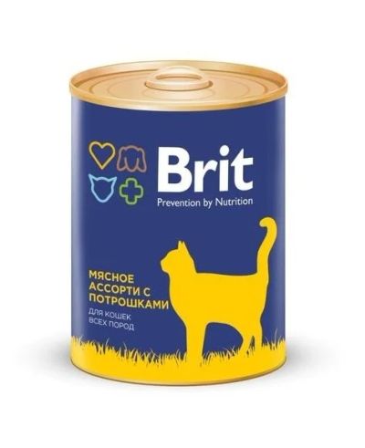 Лот: 15097926. Фото: 1. Brit (Брит) Мясное ассорти с потрошками... Корма