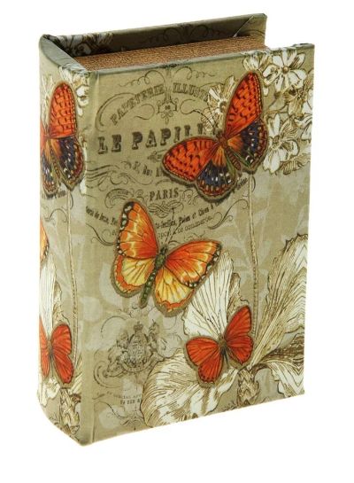 Лот: 3670178. Фото: 1. Шкатулка-книга шёлк "Бабочки росянки... Подарки на 8 марта