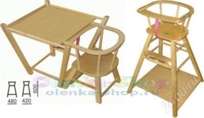Лот: 2299823. Фото: 1. Деревянный стульчик-трансформер. Стульчики для кормления