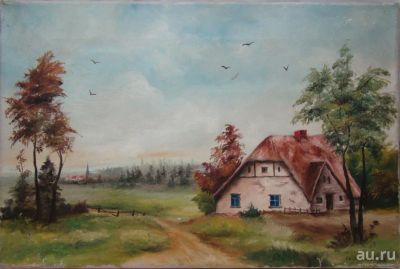 Лот: 12675936. Фото: 1. Картина старинная Пейзаж (X440... Другое (антиквариат)