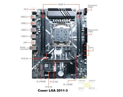 Лот: 24338216. Фото: 1. Материнская плата ZX-X99D4M4... Материнские платы