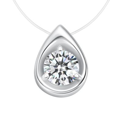 Лот: 23893626. Фото: 1. Серебряное колье с фианитом. Цепочки