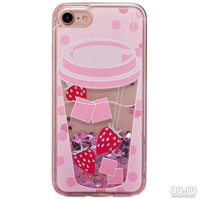 Лот: 12792240. Фото: 1. Чехол iPhone 7/ 8 Плавающие блестки... Чехлы, бамперы