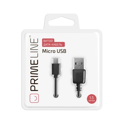 Лот: 9988469. Фото: 1. Кабель Prime Line microUSB - USB... Дата-кабели, переходники