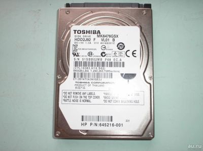 Лот: 9990584. Фото: 1. жёсткий диск 640гб для ноутбука. Жёсткие диски (HDD)