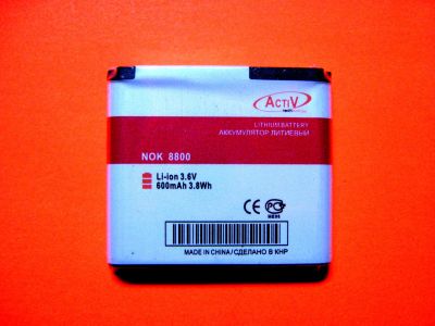 Лот: 15254245. Фото: 1. АКБ Nokia 8800, 3,6V, 600mAh... Аккумуляторы