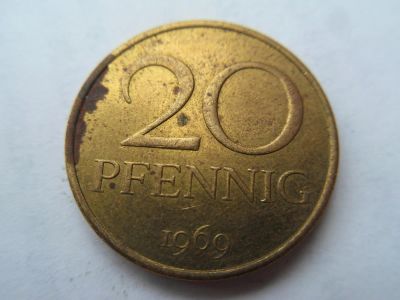 Лот: 5370186. Фото: 1. Германия (ГДР) 20 пфеннигов, 1969. Германия и Австрия