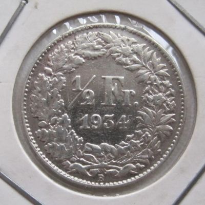 Лот: 6104337. Фото: 1. Швейцария 1/2 франка 1934. Европа