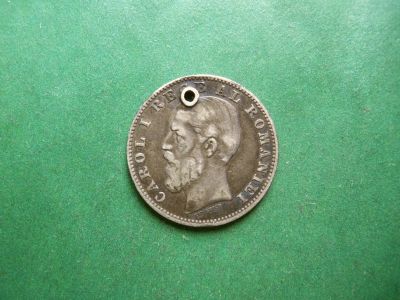Лот: 25713714. Фото: 1. Румыния 1 лей 1884 г., серебро... Европа