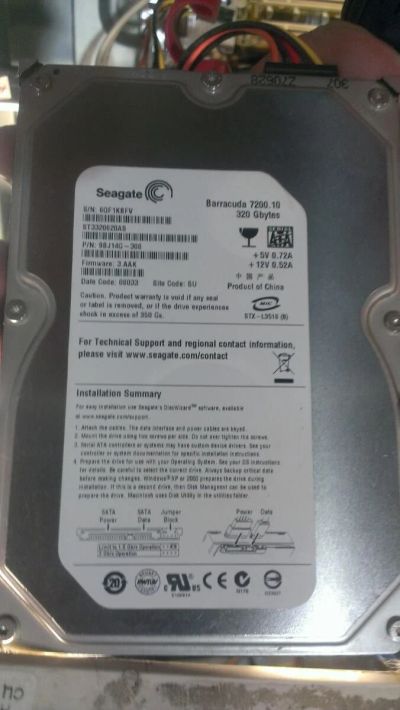 Лот: 11971057. Фото: 1. Жесткий диск Seagate HDD 320GB... Жёсткие диски (HDD)