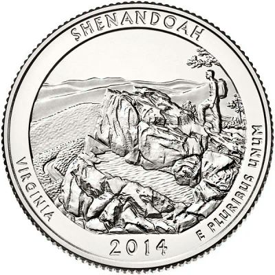 Лот: 15060529. Фото: 1. США 25 центов 2014 года. 22 монета... Америка