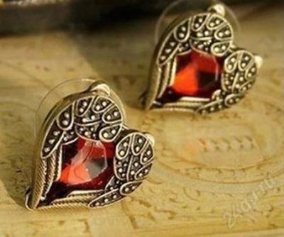 Лот: 2476384. Фото: 1. Серьги крылья любви. Серьги, каффы
