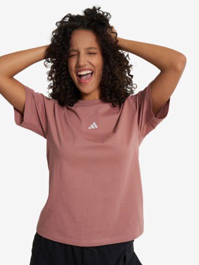 Лот: 25269343. Фото: 1. Футболка женская adidas, Коричневый. Другое (спортивная одежда)