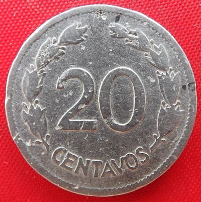 Лот: 4508230. Фото: 1. (№3439/LF) 20 сентаво 1937 (Эквадор... Америка