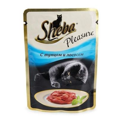 Лот: 15055686. Фото: 1. (Шеба) тунец/лосось 85гр пауч... Корма