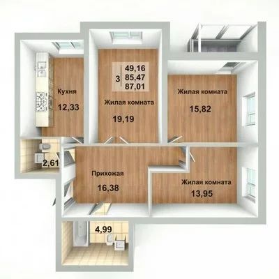 Лот: 14670995. Фото: 1. куплю трёхкомнатную квартиру за... Квартиры, студии