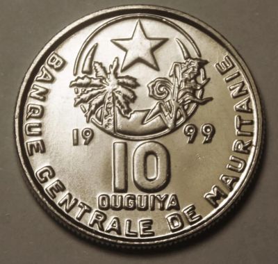 Лот: 4151902. Фото: 1. Мавритания. 10 угия 1999 г.(335... Африка