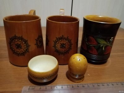 Лот: 18228447. Фото: 1. Деревянные кружки СССР (одним... Предметы интерьера и быта
