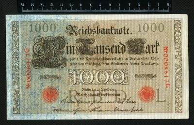 Лот: 3034523. Фото: 1. банкнота германии 1000 марок 1910г... Германия и Австрия