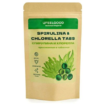 Лот: 23727871. Фото: 1. Ufeelgood Спирулина и Хлорелла... Лекарства