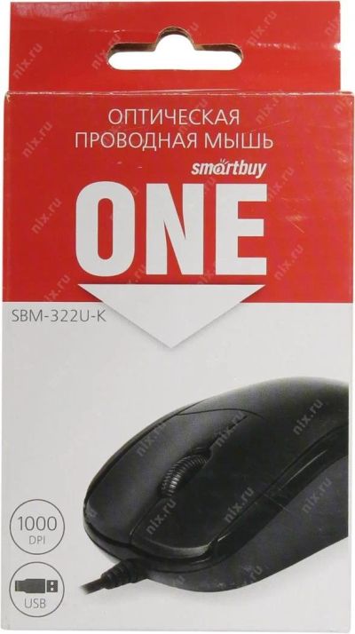 Лот: 9624845. Фото: 1. Мышь Smartbuy ONE SBM-322U-K... Клавиатуры и мыши