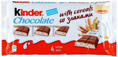 Лот: 10123807. Фото: 1. Kinder Chokolate. молоко и 5 злаков... Корма